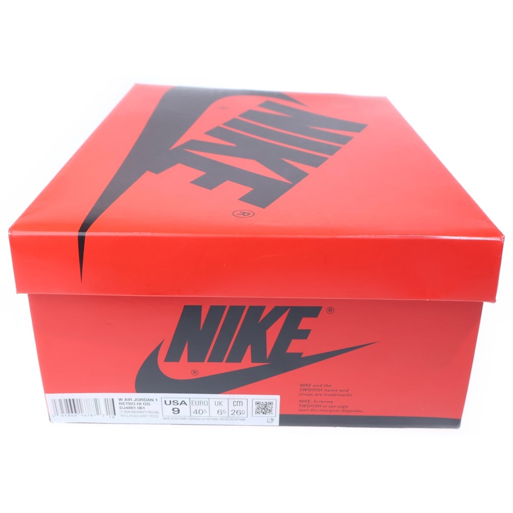 NIKE(ナイキ) W AIR JORDAN 1 RETRO HIGH OG VARSITY RED ウィメンズ エアジョーダン 1 ハイ バーシティレッド ハイカットスニーカー レッド/ホワイト US9/26cm DJ4891-061 レディース
