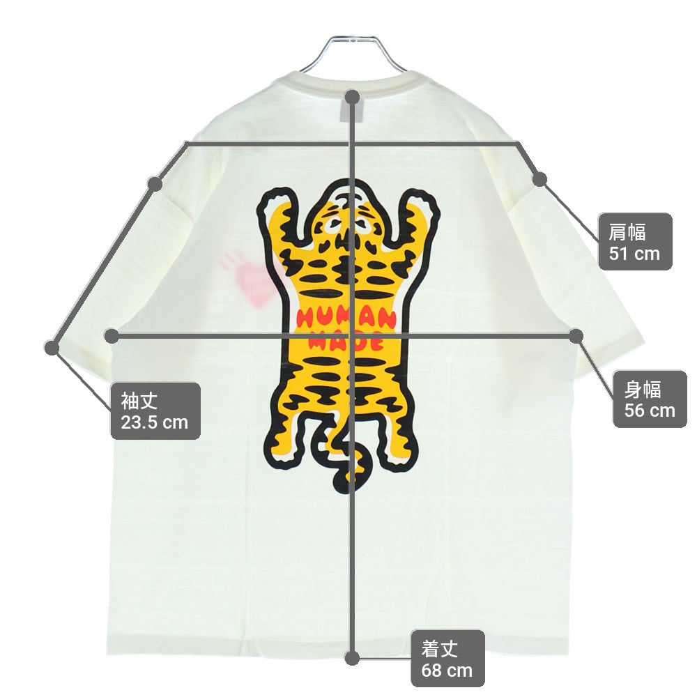 A BATHING APE(アベイシングエイプ) Heart Print Tee ハート プリント クルーネック 半袖Tシャツ カットソー ホワイト HM19TE024