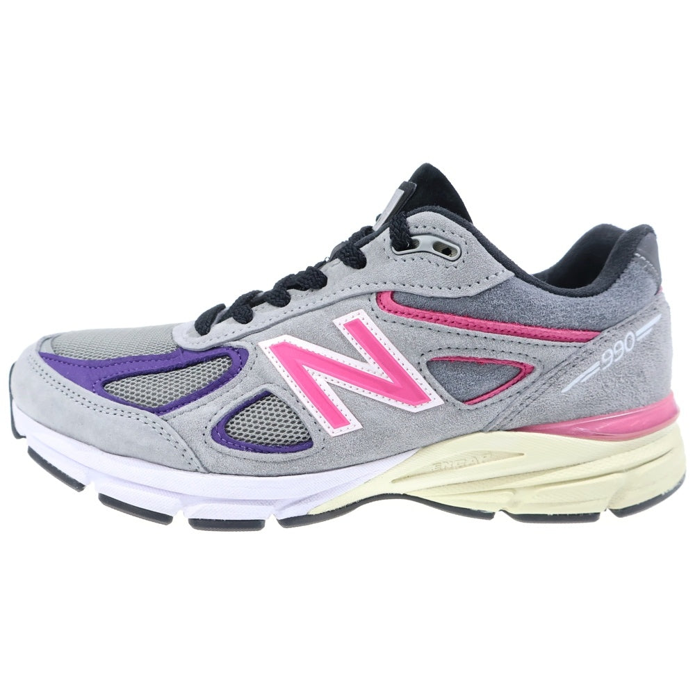 New Balance(ニューバランス) M990KT4 ×KITH キス スウェードレザー メッシュ ローカットスニーカー グレー/ピンク US9/27cm