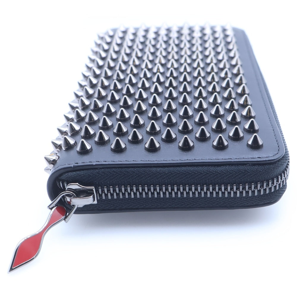 CHRISTIAN LOUBOUTIN(クリスチャンルブタン) PANETTONE パネトーネ スパイクスタッズ ラウンドファスナー ロングウォレット 長財布 ブラック 1175099