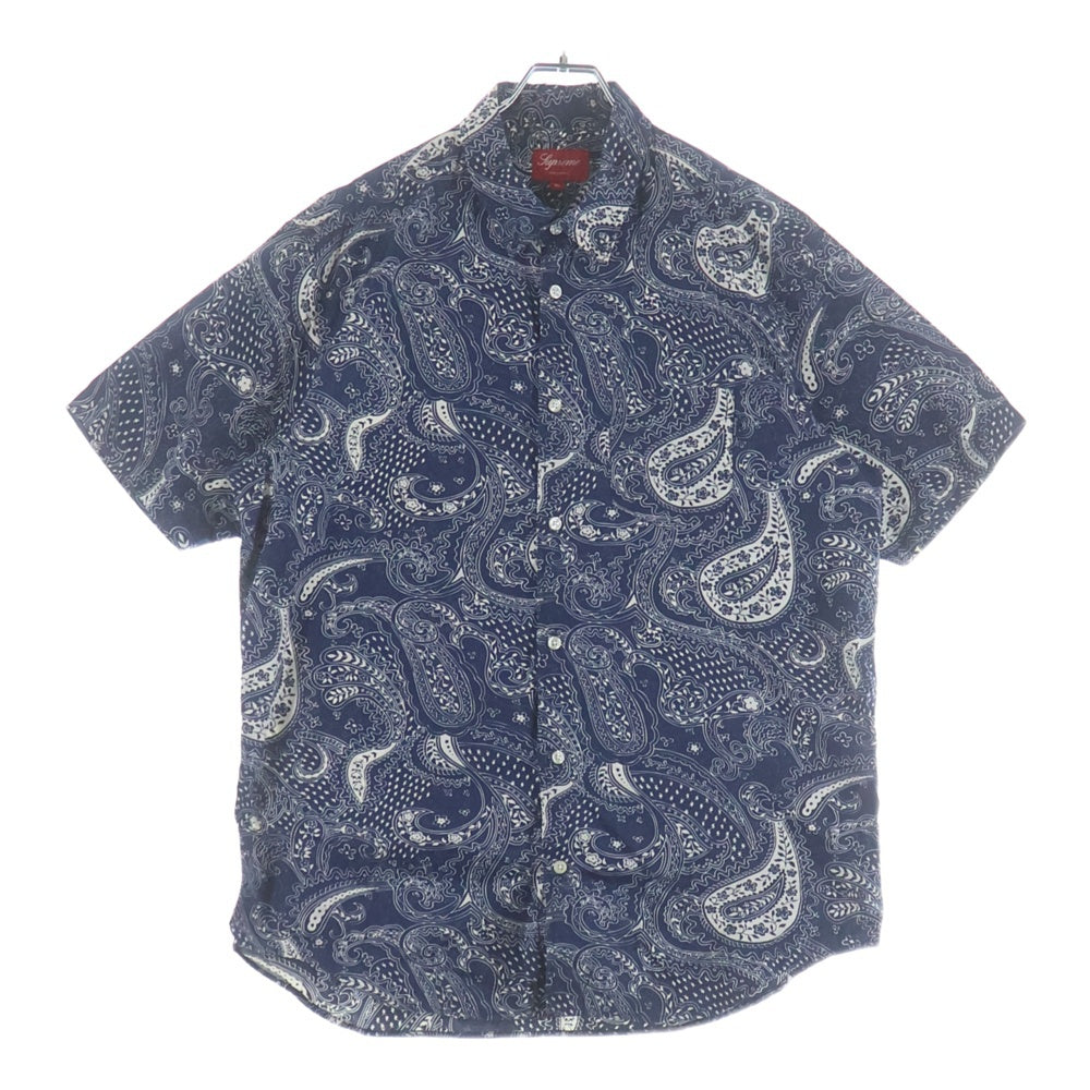 SUPREME(シュプリーム) 13SS Paisley S/S Shirt ペイズリー柄 半袖コットンシャツ ブルー/ホワイト