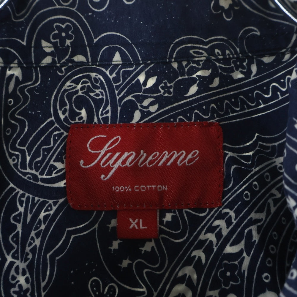 SUPREME(シュプリーム) 13SS Paisley S/S Shirt ペイズリー柄 半袖コットンシャツ ブルー/ホワイト