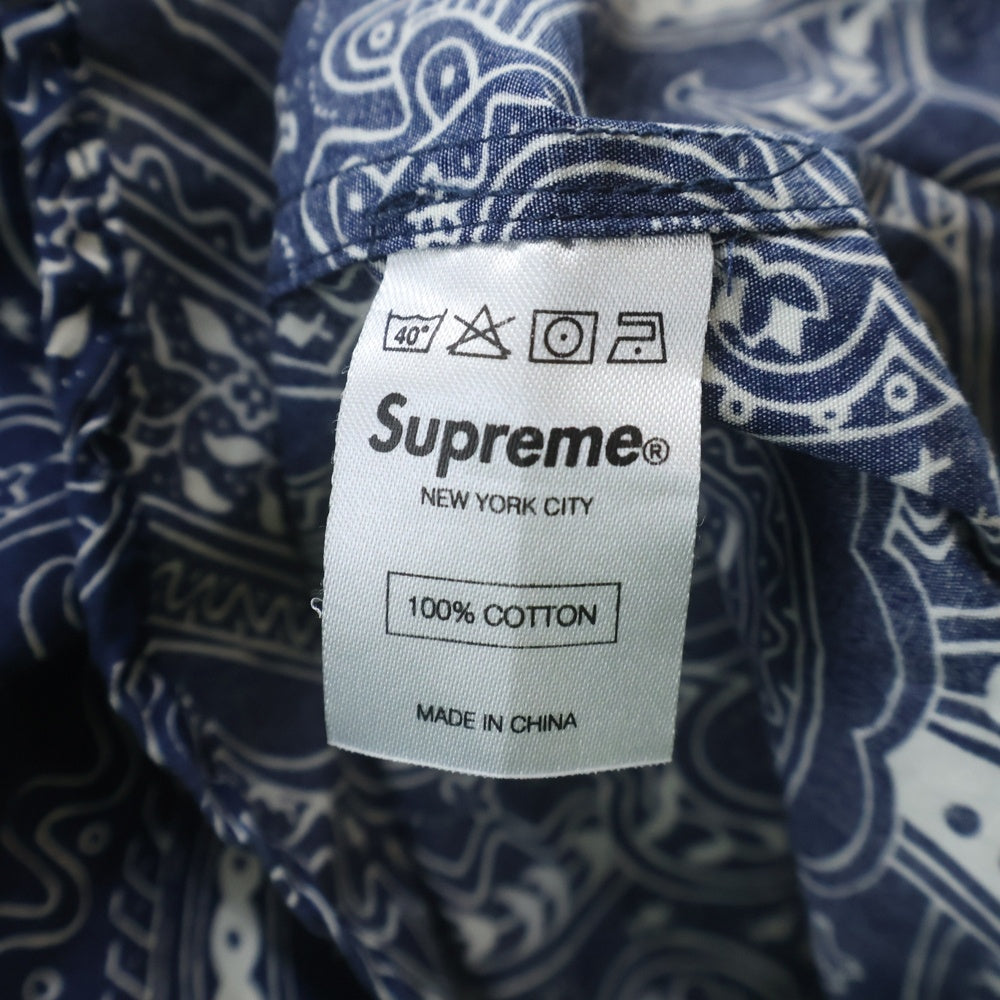 SUPREME(シュプリーム) 13SS Paisley S/S Shirt ペイズリー柄 半袖コットンシャツ ブルー/ホワイト