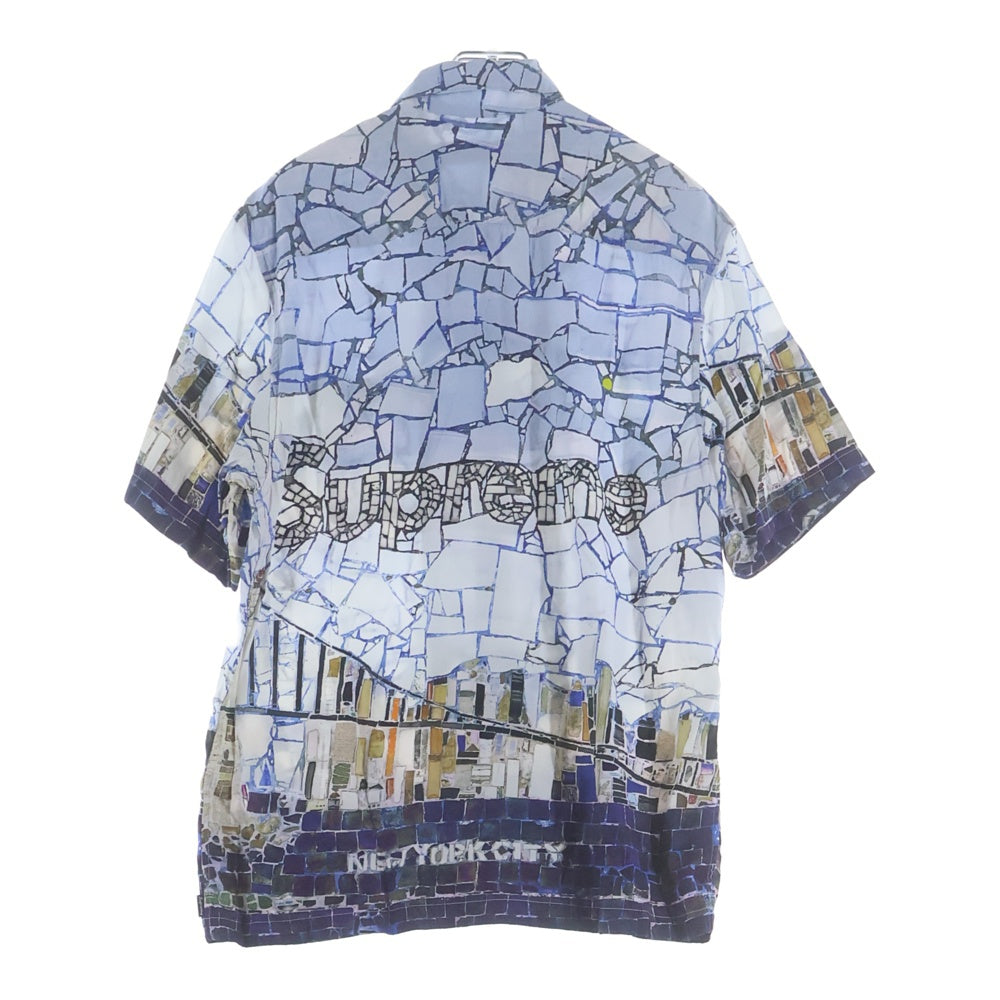 SUPREME(シュプリーム) 24SS Mosaic S/S Shirt モザイク柄 レーヨン半袖シャツ ブルー調