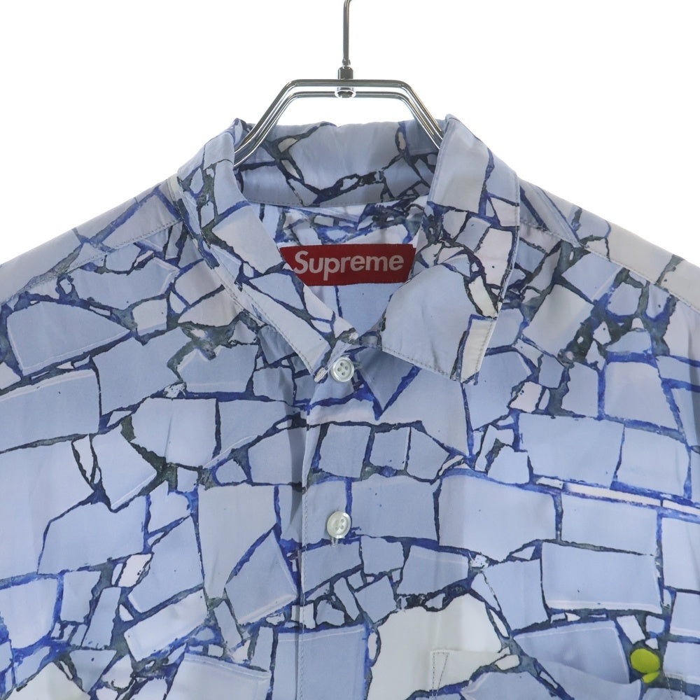 SUPREME(シュプリーム) 24SS Mosaic S/S Shirt モザイク柄 レーヨン半袖シャツ ブルー調