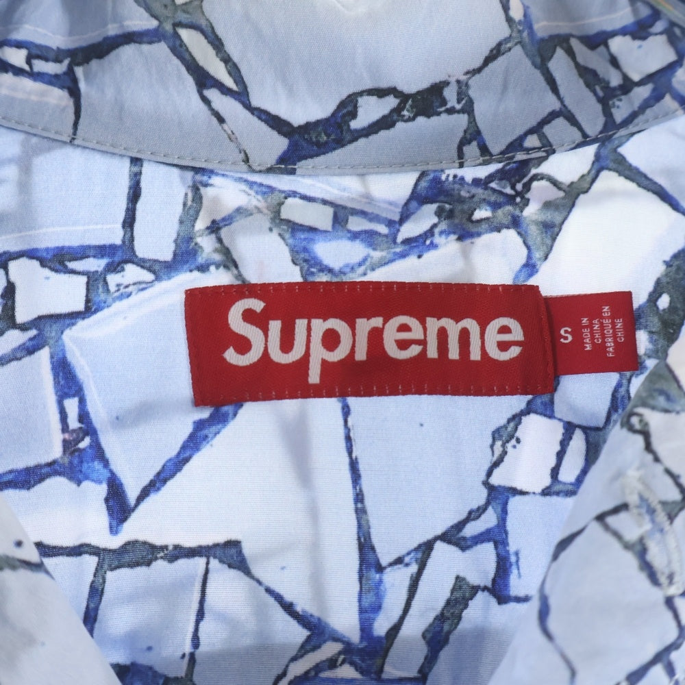 SUPREME(シュプリーム) 24SS Mosaic S/S Shirt モザイク柄 レーヨン半袖シャツ ブルー調