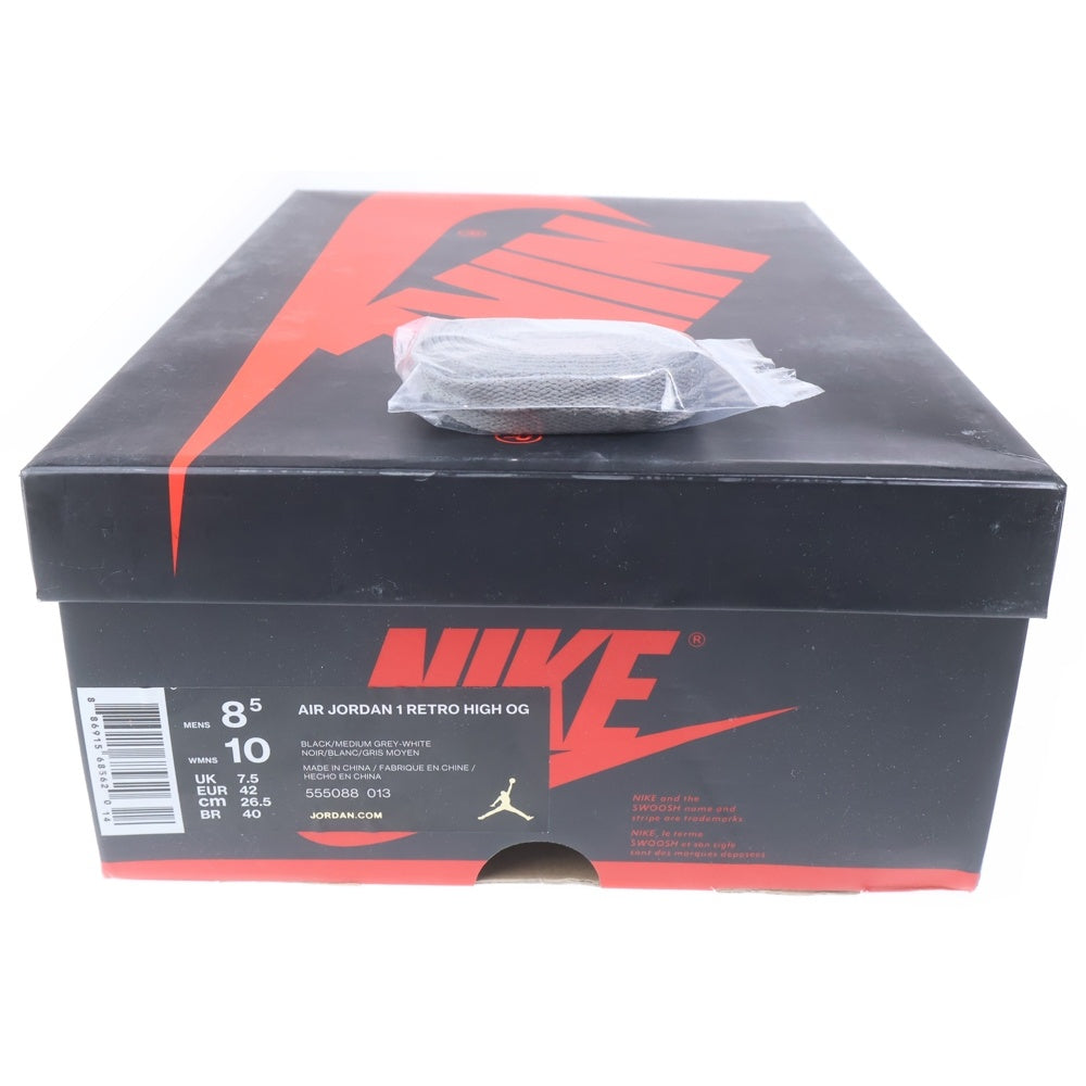 NIKE(ナイキ) AIR JORDAN 1 RETRO HIGH OG SHADOW 555088-013 エアジョーダン1 シャドー ハイカットスニーカー ブラック/グレー US8.5/26.5cm