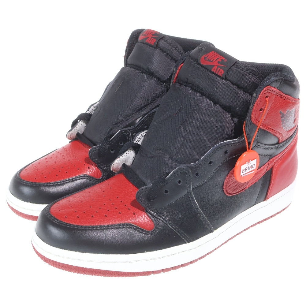 NIKE(ナイキ) 【2016年製】AIR JORDAN 1 RETRO HIGH OG BANNED BRED 555088-001 エアジョーダン1 ブレッド ハイカットスニーカー ブラック/レッド US8.5/26.5cm