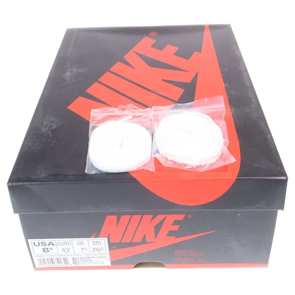 NIKE(ナイキ) 【2016年製】AIR JORDAN 1 RETRO HIGH OG BANNED BRED 555088-001 エアジョーダン1 ブレッド ハイカットスニーカー ブラック/レッド US8.5/26.5cm
