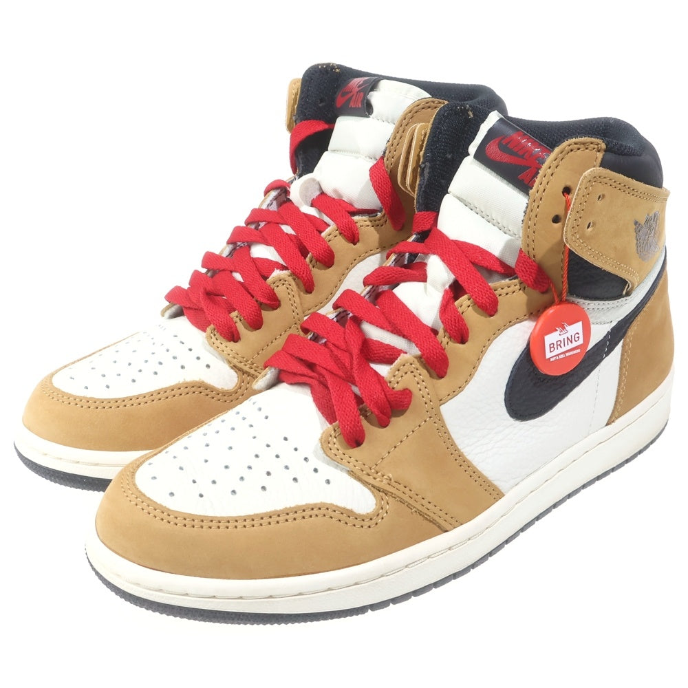 NIKE(ナイキ) AIR JORDAN 1 RETRO ROOKIE OF THE YEAR 555088-700 エアジョーダン1 ルーキーオブザイヤー ハイカットスニーカー ホワイト/ブラック/ブラウン US8.5/26.5cm