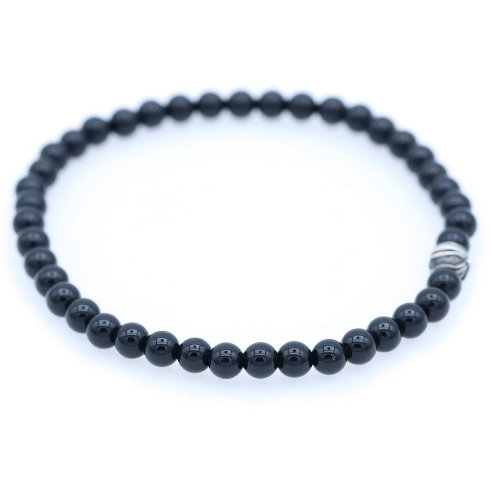 CHROME HEARTS(クロムハーツ) 4mm BEAD 4mm ビーズ ブレスレット ブラック/シルバー