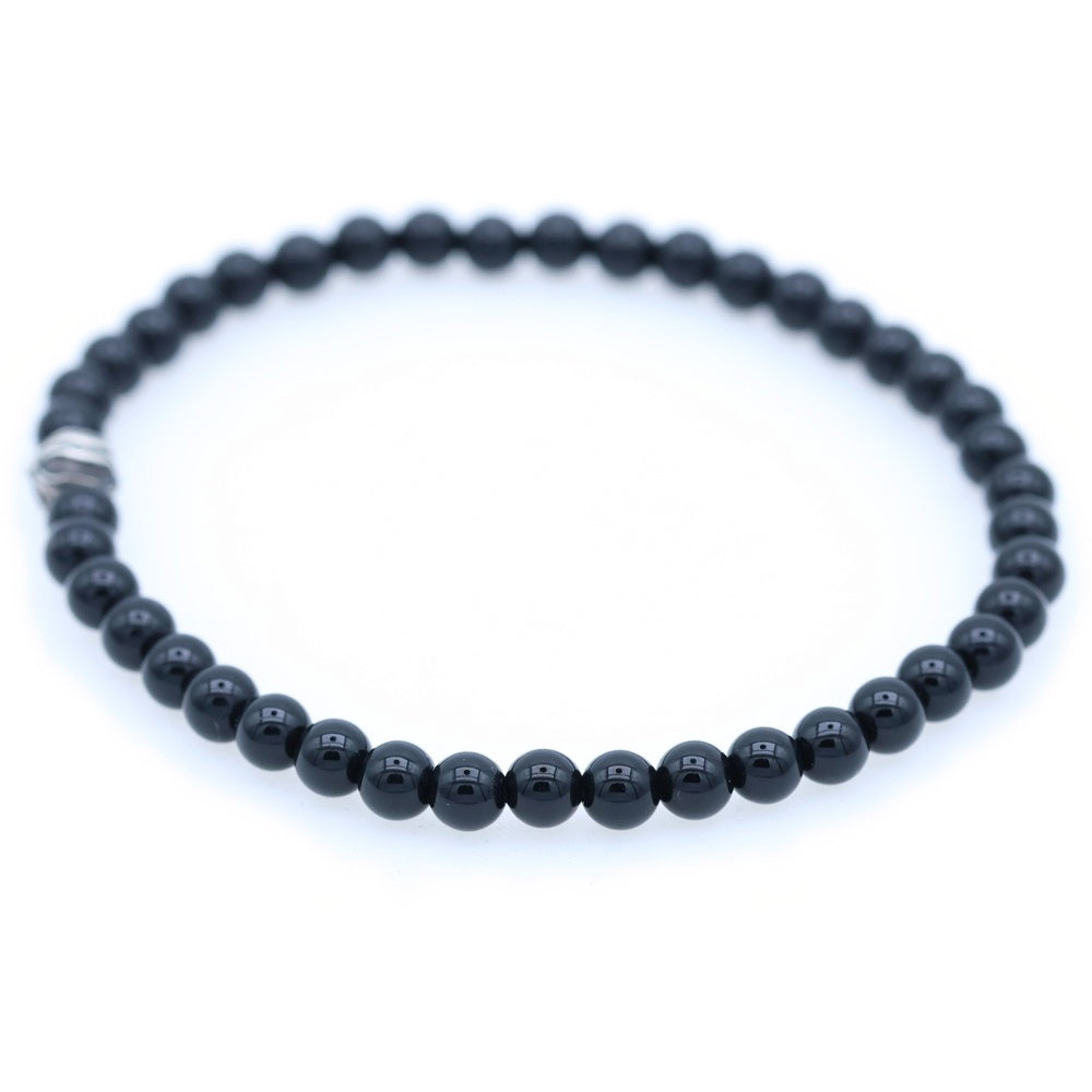 CHROME HEARTS(クロムハーツ) 4mm BEAD 4mm ビーズ ブレスレット ブラック/シルバー