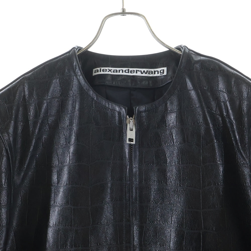 ALEXANDER WANG(アレキサンダーワン) CROC LEATHER JACKET クロコ型
