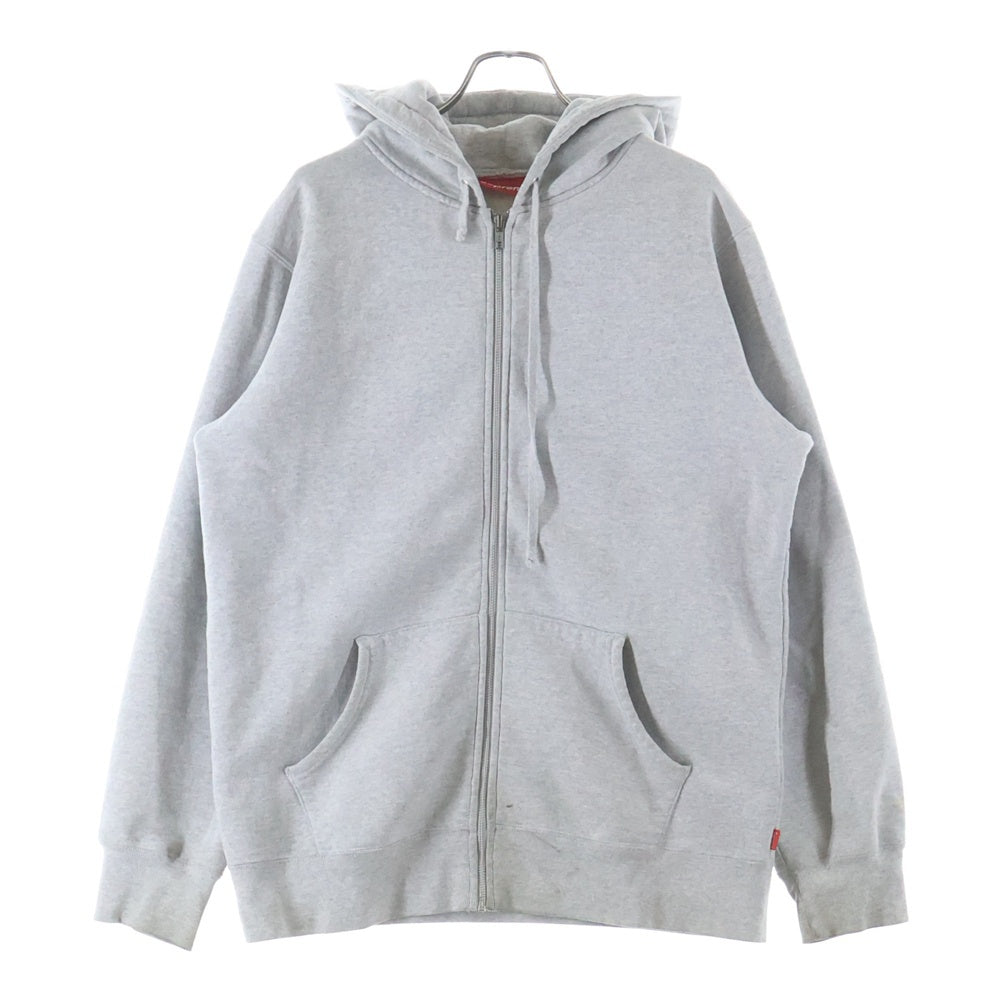 SUPREME(シュプリーム) 14AW Logo Tape Zip Up テープロゴフード ジップアップスウェットパーカー グレー