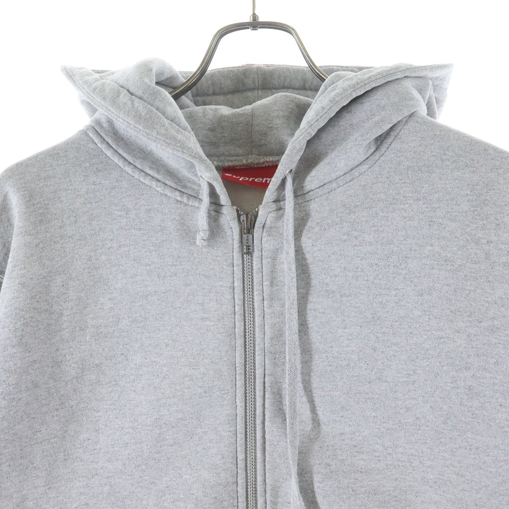 SUPREME(シュプリーム) 14AW Logo Tape Zip Up テープロゴフード ジップアップスウェットパーカー グレー