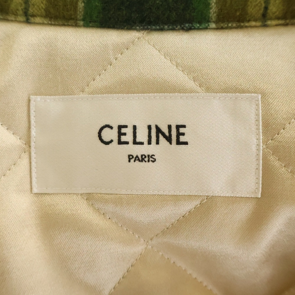 CELINE(セリーヌ) 22AW Overshirt in Checked Wool チェック柄 裏地