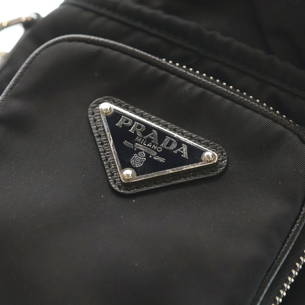 PRADA(プラダ) Re-Nylon リナイロン トライアングルロゴプレート スマートフォンケース ポーチ ブラック