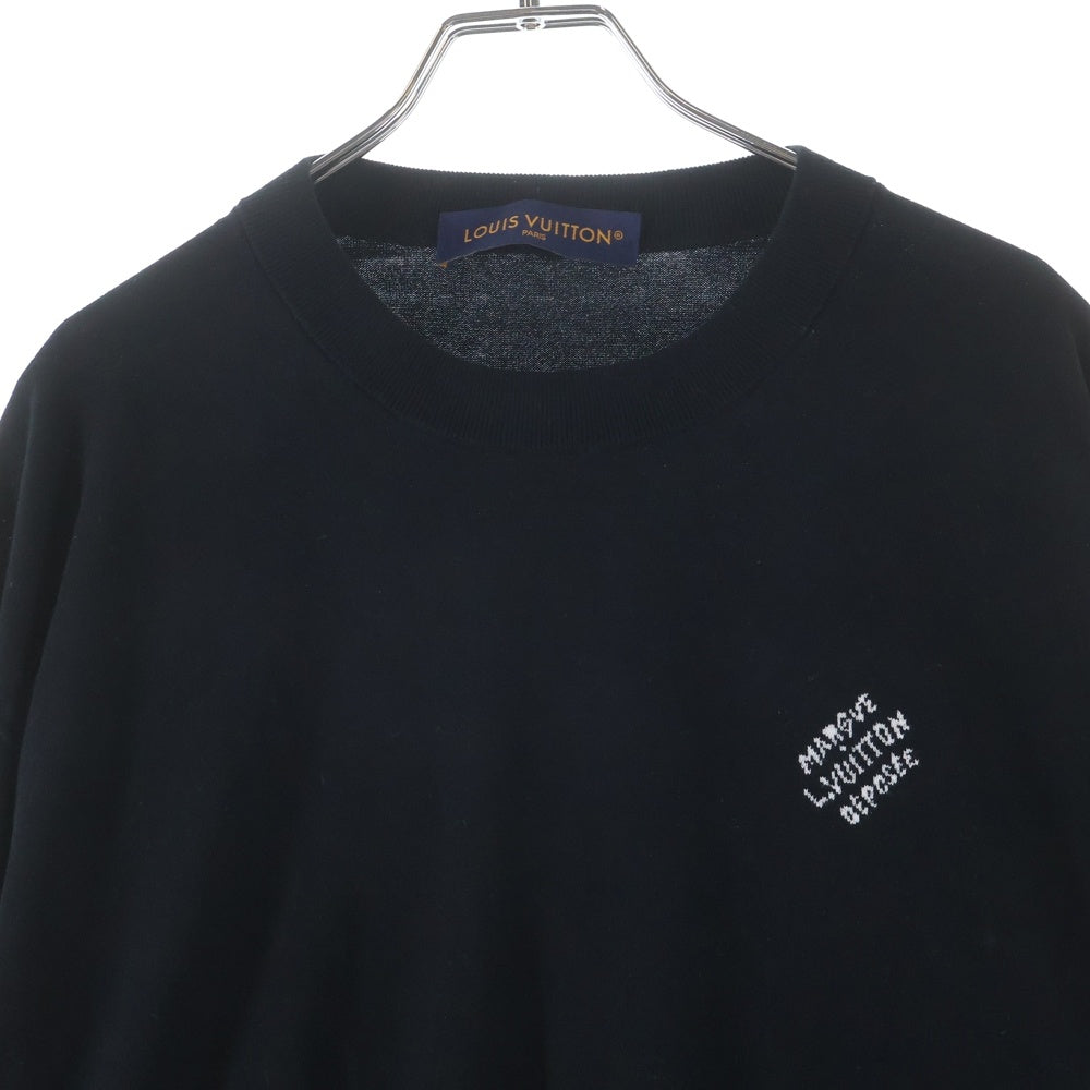 LOUIS VUITTON(ルイヴィトン) 24AW モノグラム ロゴ刺繍 セーター 薄手 ニットウェア ブラック RM242MQ Z34 HRN43W