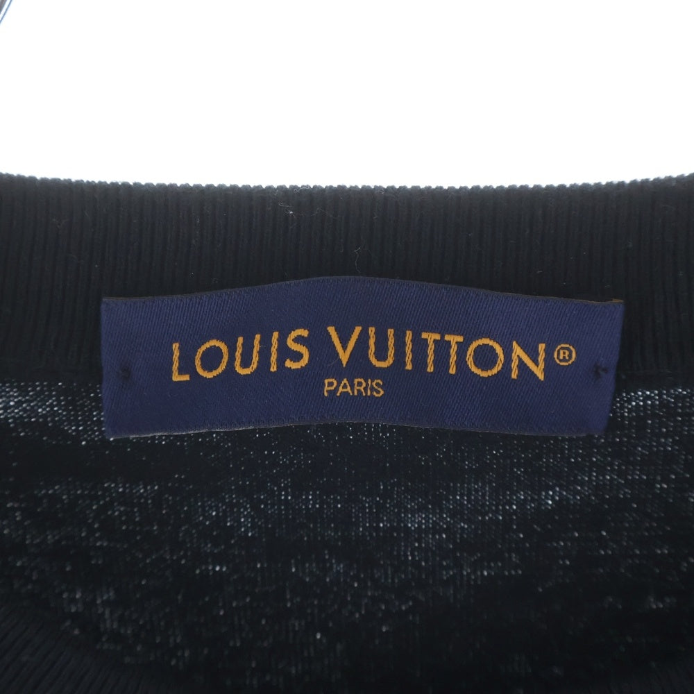 LOUIS VUITTON(ルイヴィトン) 24AW モノグラム ロゴ刺繍 セーター 薄手 ニットウェア ブラック RM242MQ Z34 HRN43W