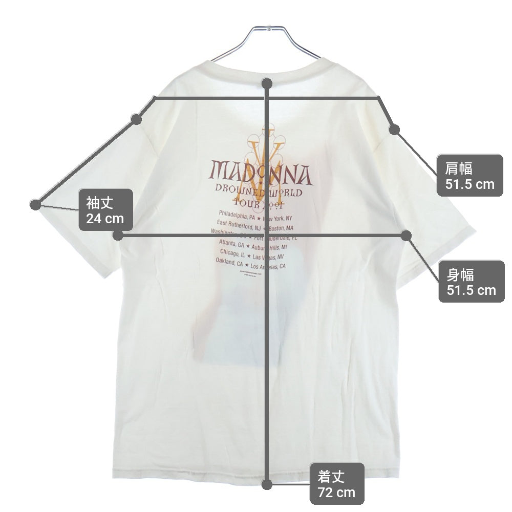VINTAGE(ヴィンテージ) MADONNA DROWNED WORLD TOUR マドンナ プリントロゴ 半袖Tシャツ カットソー ホワイト