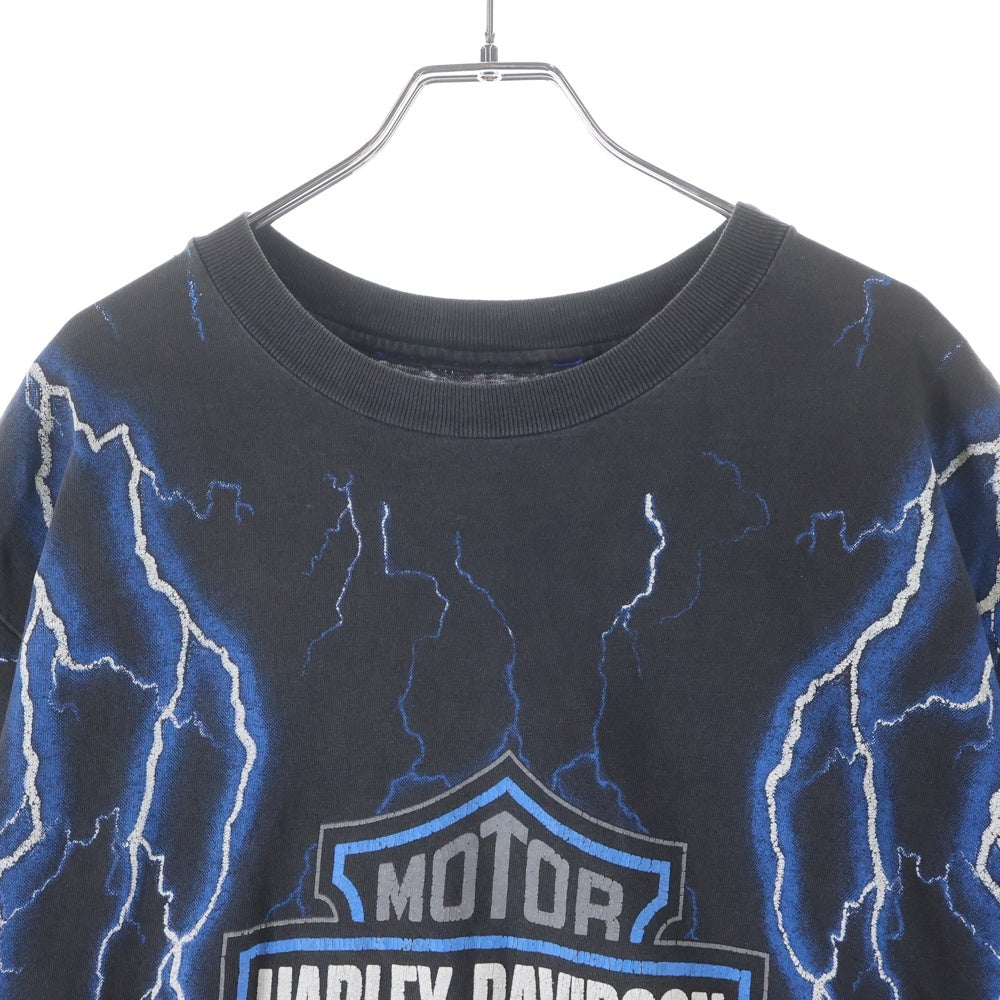 VINTAGE(ヴィンテージ) HARLEY DAVIDSON BLUE THUNDER ハーレダヴィッドソン ブルーサンダー 半袖Tシャツ カットソ- ブラック