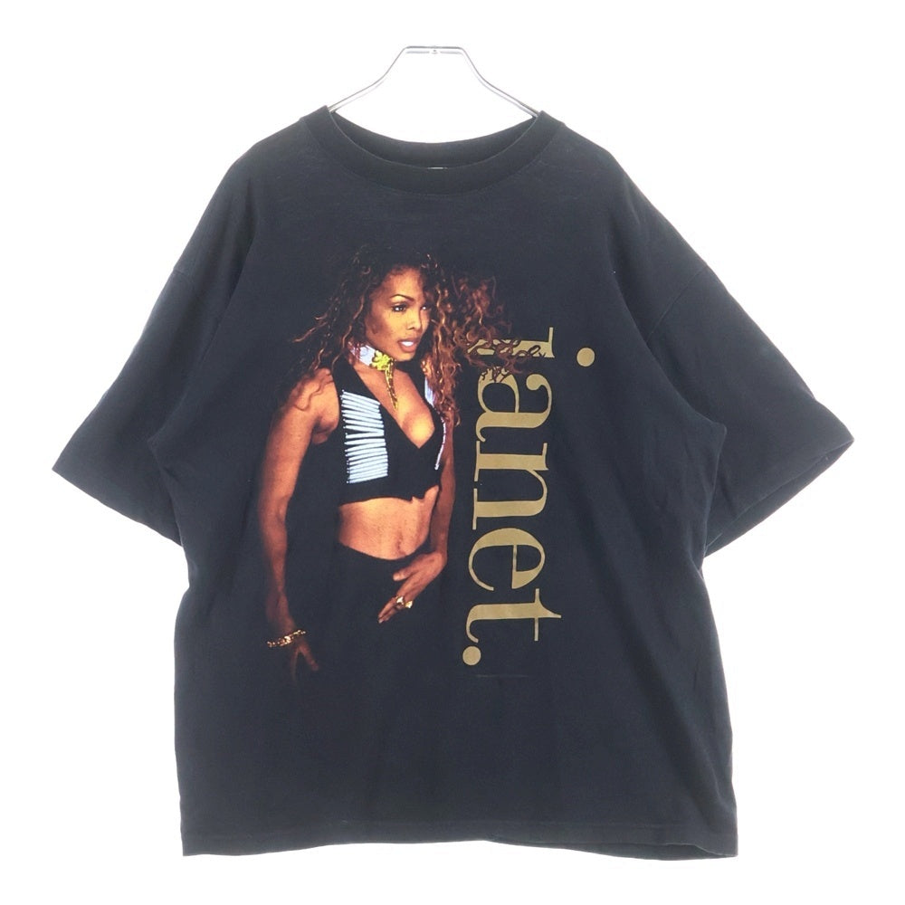 VINTAGE(ヴィンテージ) JANET JACKSON 93-94 WORLD TOUR ジャネットジャクソン プリントロゴ 半袖Tシャツ カットソー ブラック