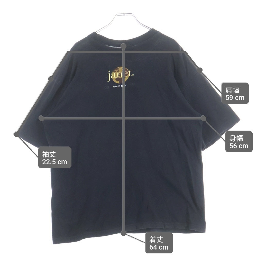 VINTAGE(ヴィンテージ) JANET JACKSON 93-94 WORLD TOUR ジャネットジャクソン プリントロゴ 半袖Tシャツ カットソー ブラック