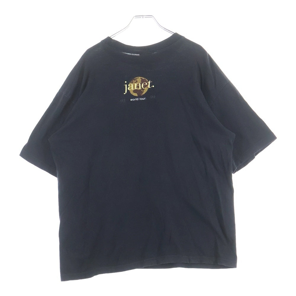 VINTAGE(ヴィンテージ) JANET JACKSON 93-94 WORLD TOUR ジャネットジャクソン プリントロゴ 半袖Tシャツ カットソー ブラック