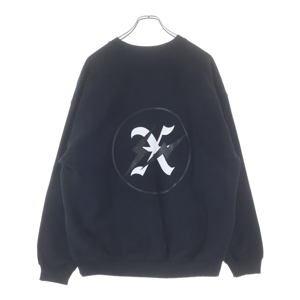 GOD SELECTION XXX(ゴッドセレクショントリプルエックス) ×FRAGMENT フラグメント ロゴプリント クルーネックスウェット トレーナー ブラック