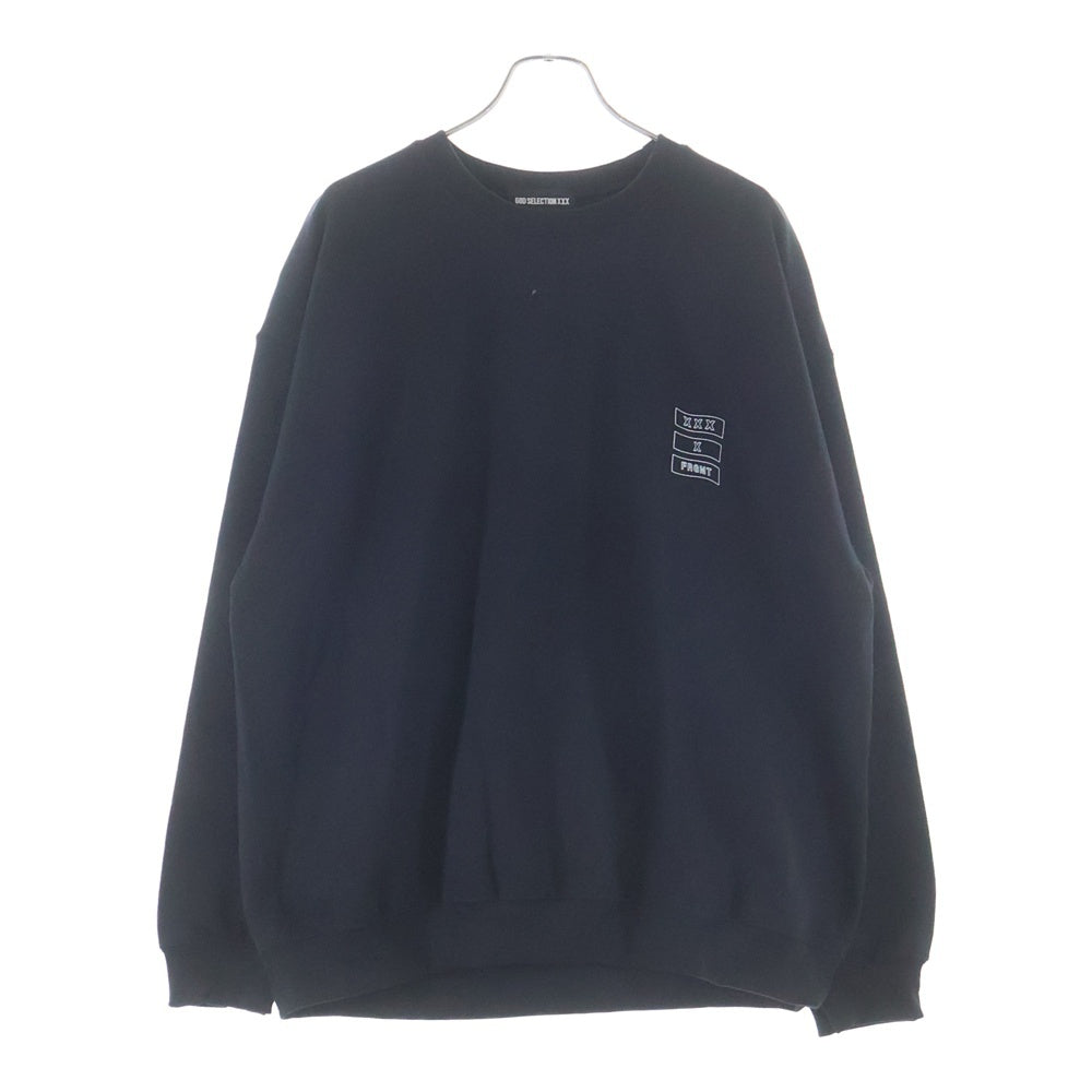 GOD SELECTION XXX(ゴッドセレクショントリプルエックス) ×FRAGMENT フラグメント ロゴプリント クルーネックスウェット トレーナー ブラック