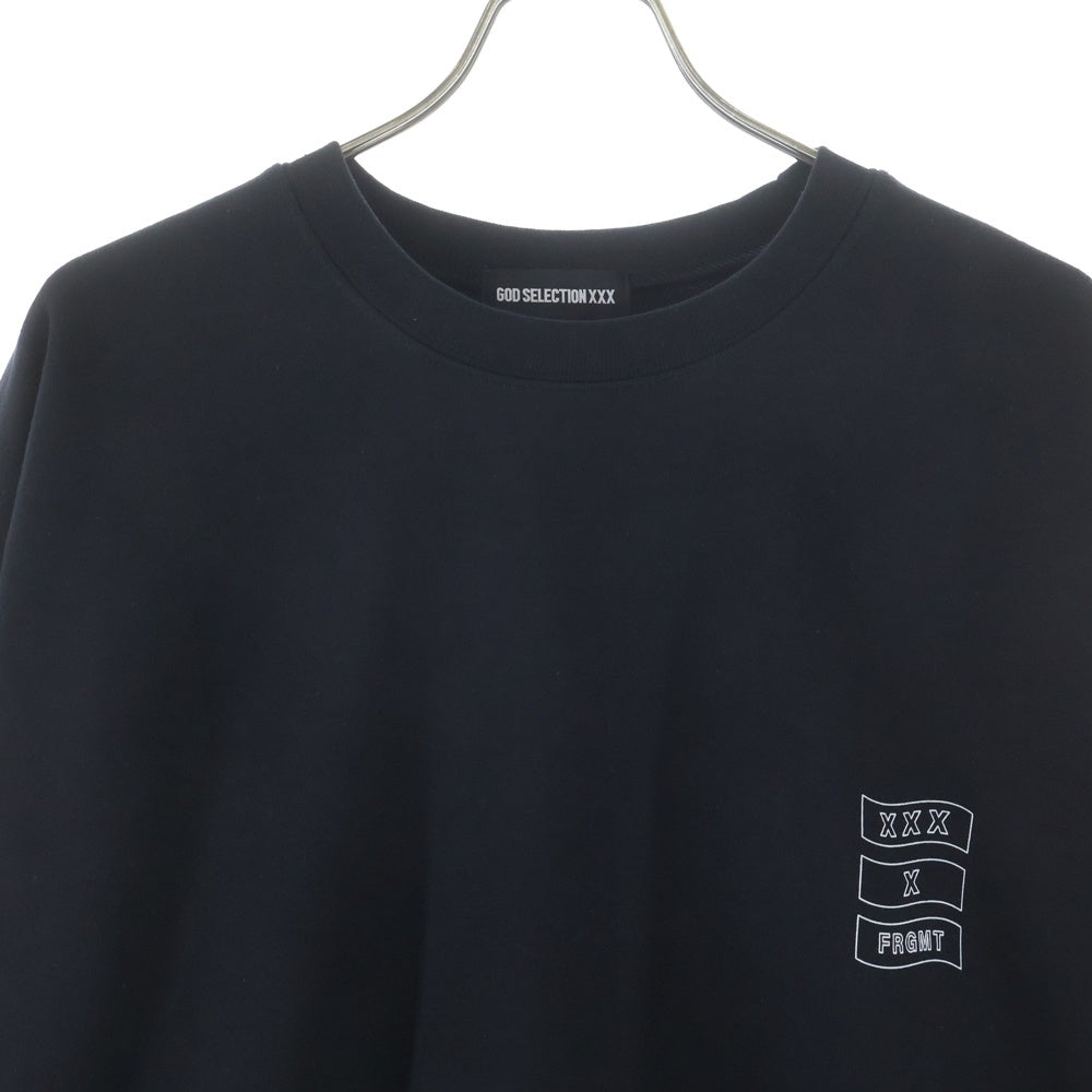 GOD SELECTION XXX(ゴッドセレクショントリプルエックス) ×FRAGMENT フラグメント ロゴプリント クルーネックスウェット トレーナー ブラック