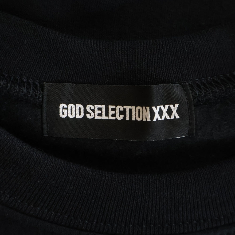GOD SELECTION XXX(ゴッドセレクショントリプルエックス) ×FRAGMENT フラグメント ロゴプリント クルーネックスウェット トレーナー ブラック