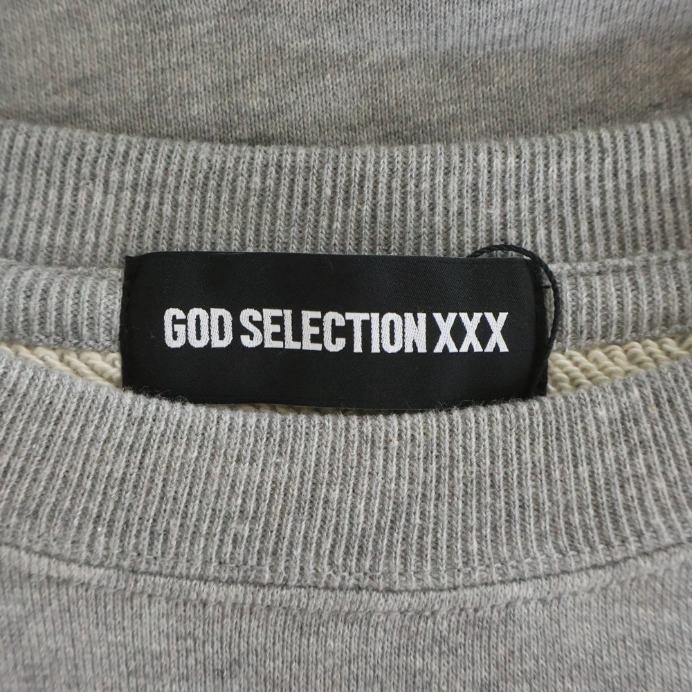 GOD SELECTION XXX(ゴッドセレクショントリプルエックス) ロゴプリント クルーネックスウェットトレーナー グレー GX-S23-CN-01