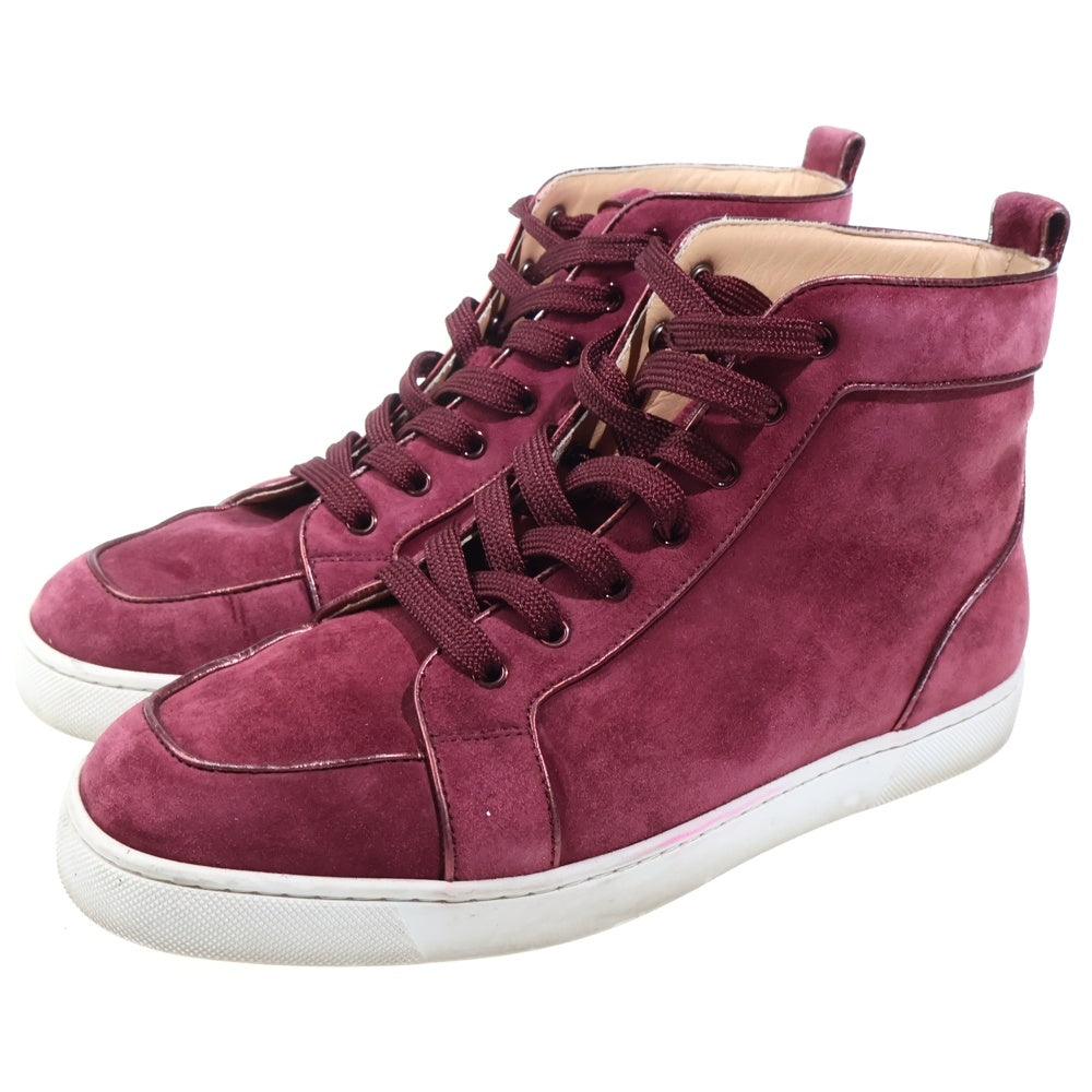 CHRISTIAN LOUBOUTIN(クリスチャンルブタン) レースアップ スエード ハイカットスニーカー ボルドー
