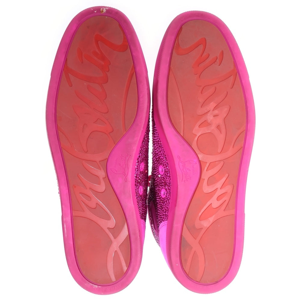 CHRISTIAN LOUBOUTIN(クリスチャンルブタン) ルイス ストラス ラインストーン スエード レザーローカットスニーカー ピンク