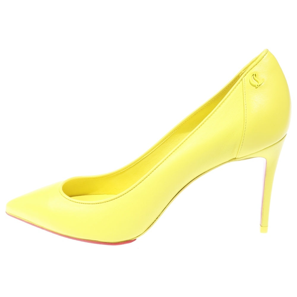 CHRISTIAN LOUBOUTIN(クリスチャンルブタン) レザー ポインテッドトゥ ハイヒール パンプス イエロー レディース