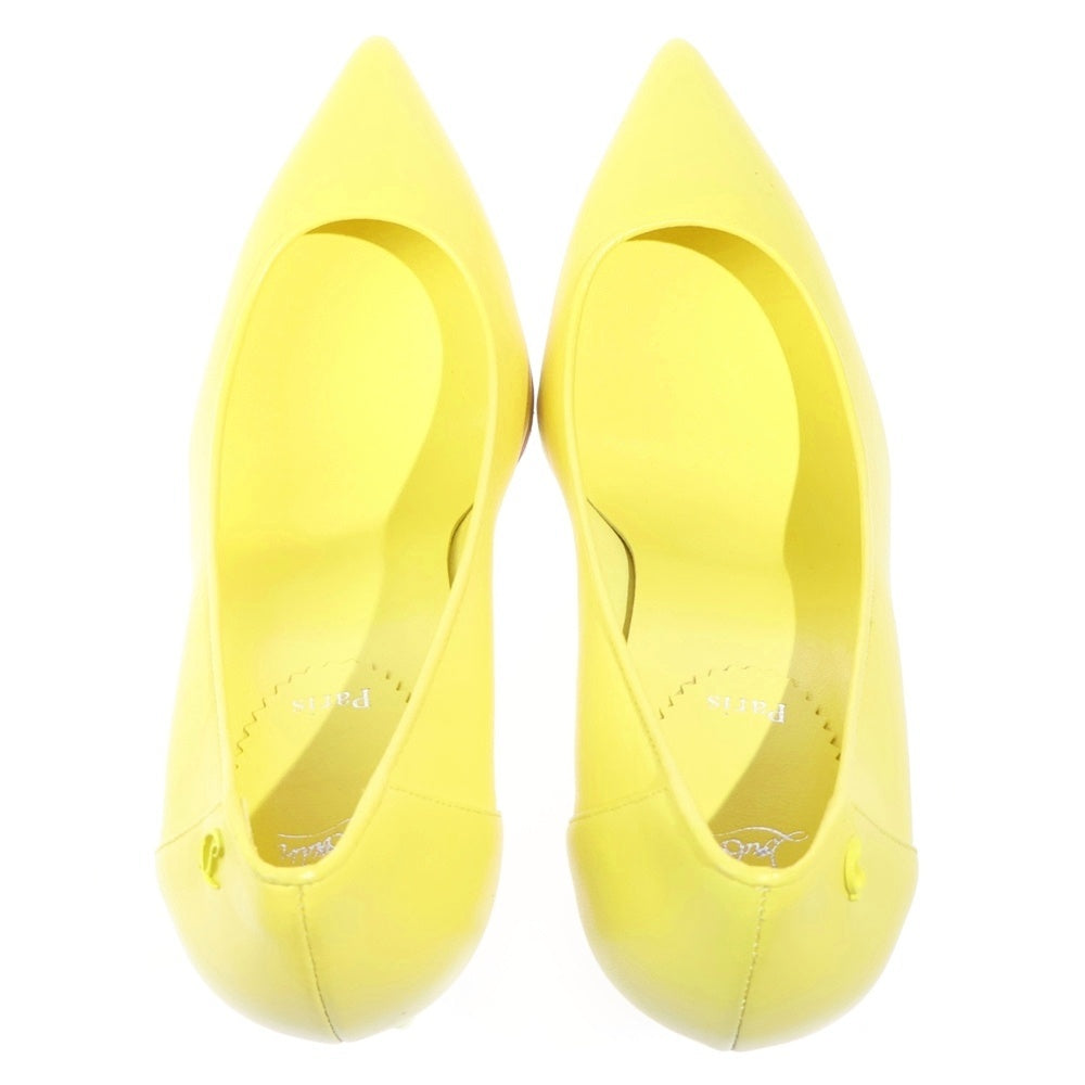 CHRISTIAN LOUBOUTIN(クリスチャンルブタン) レザー ポインテッドトゥ ハイヒール パンプス イエロー レディース