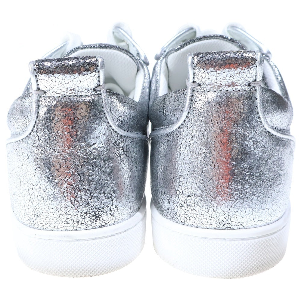 CHRISTIAN LOUBOUTIN(クリスチャンルブタン) スパイク スタッズ ラインストーン レザー ローカットスニーカー シルバー
