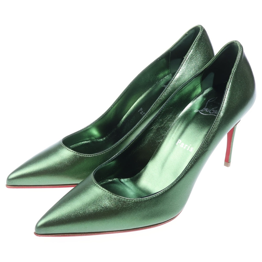 CHRISTIAN LOUBOUTIN(クリスチャンルブタン) レザー ポインテッドトゥ ハイヒール パンプス グリーン レディース