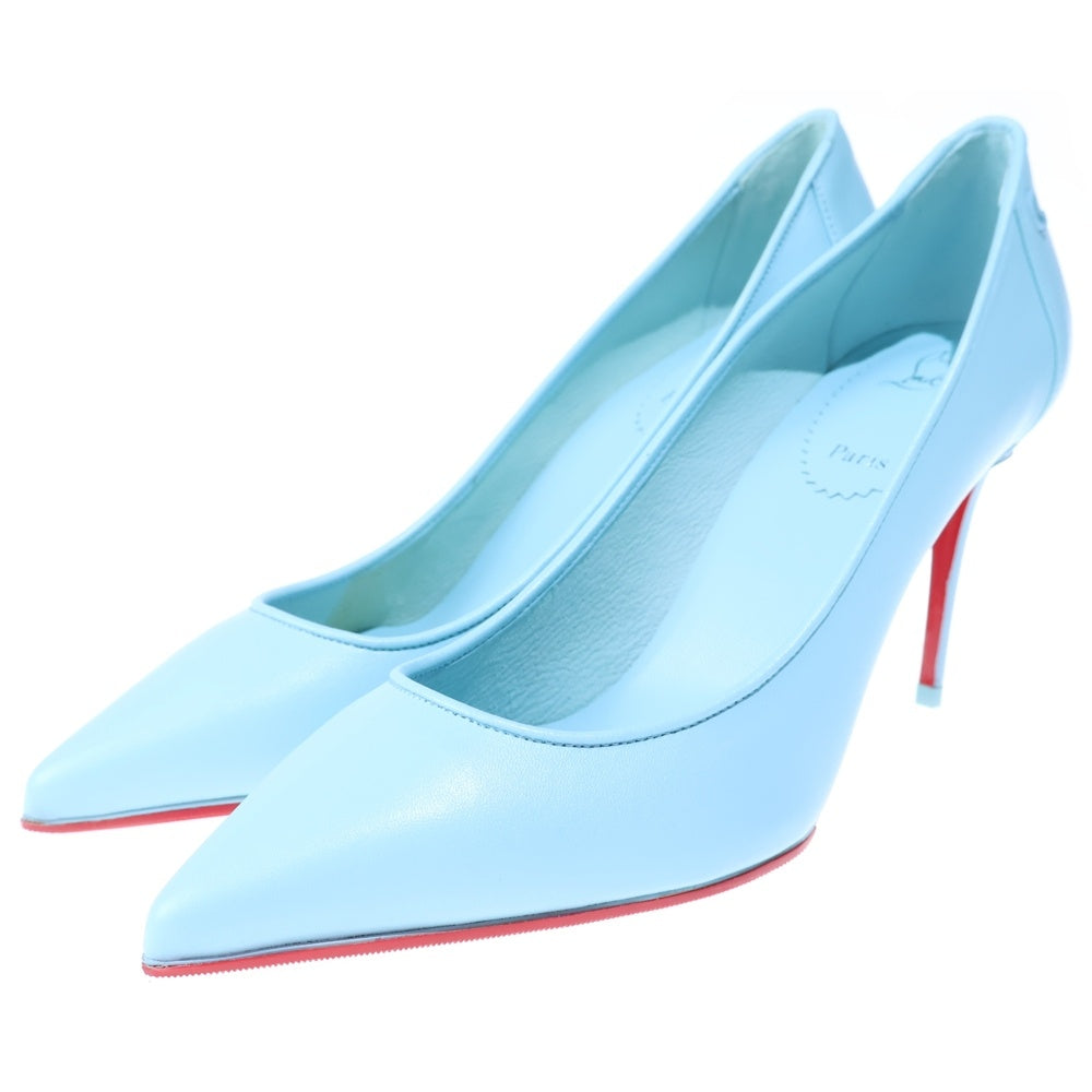 CHRISTIAN LOUBOUTIN(クリスチャンルブタン) レザー ポインテッドトゥ ハイヒール パンプス ライトブルー レディース