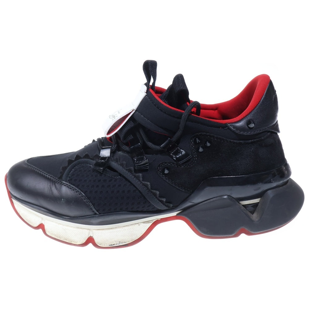 CHRISTIAN LOUBOUTIN(クリスチャンルブタン) グリッター レザー ローカットスニーカー ブラック 3220991