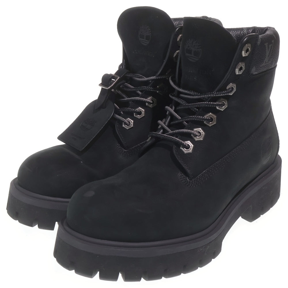LOUIS VUITTON(ルイヴィトン) ×Timberland 6INCH ANKLE BOOT ティンバーランド モノグラム切替 レースアップ レザー アンクルブーツ ブラック FA0274