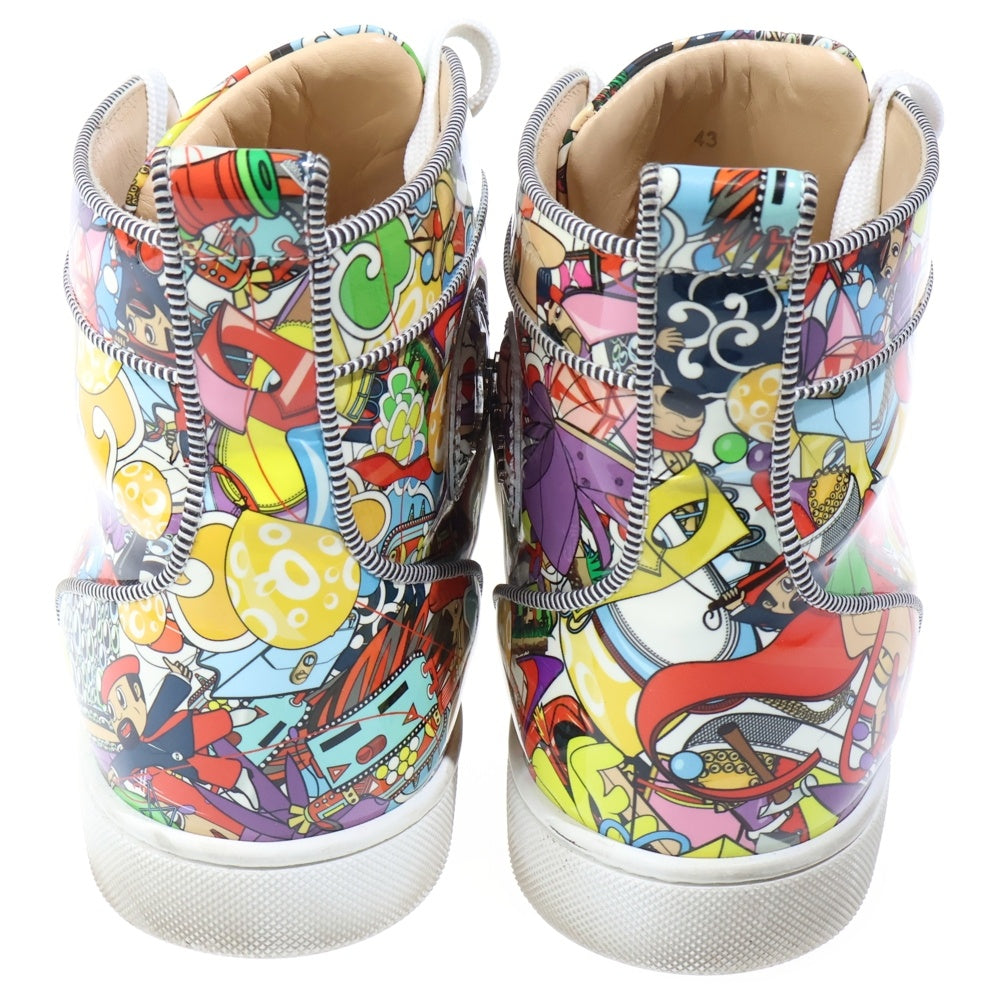 CHRISTIAN LOUBOUTIN(クリスチャンルブタン) LOUIS ORLATO PRINTED HIGH-TOP SNEAKERS 総柄 エナメルハイカットスニーカー マルチ 43