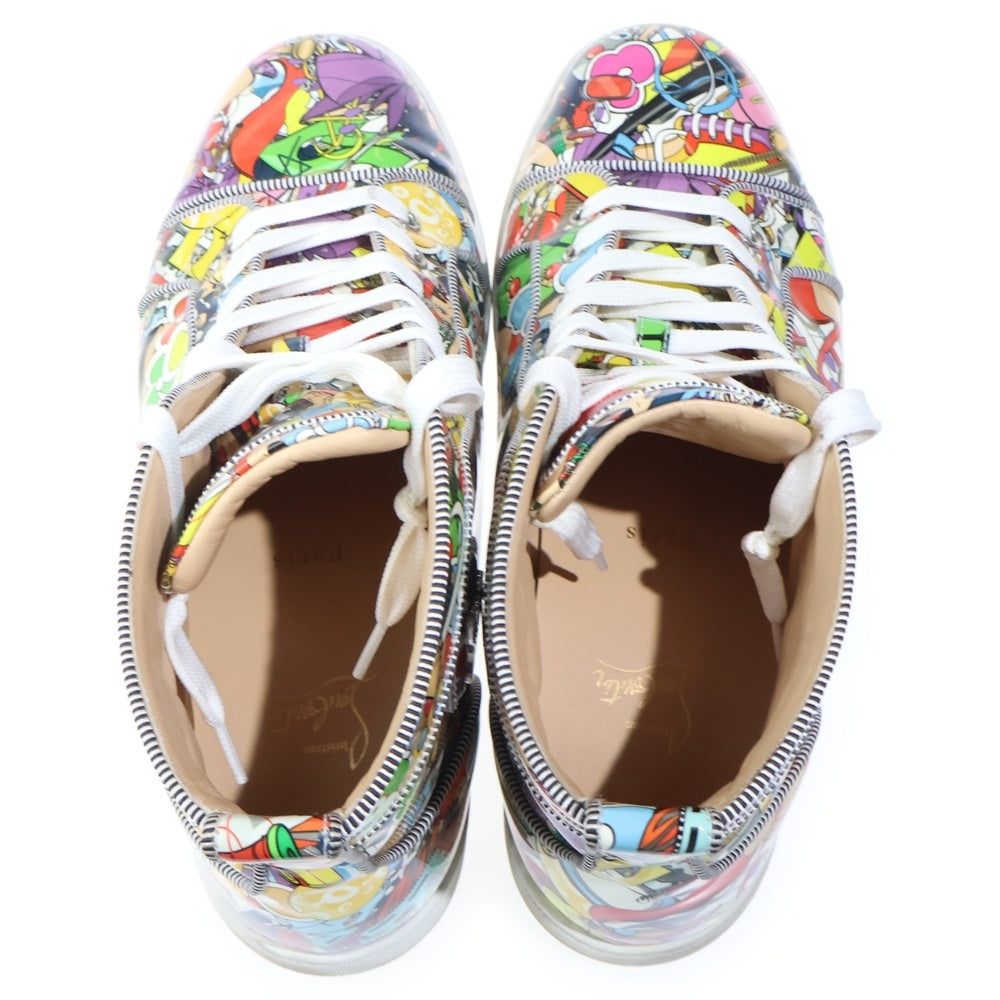 CHRISTIAN LOUBOUTIN(クリスチャンルブタン) LOUIS ORLATO PRINTED HIGH-TOP SNEAKERS 総柄 エナメルハイカットスニーカー マルチ 43