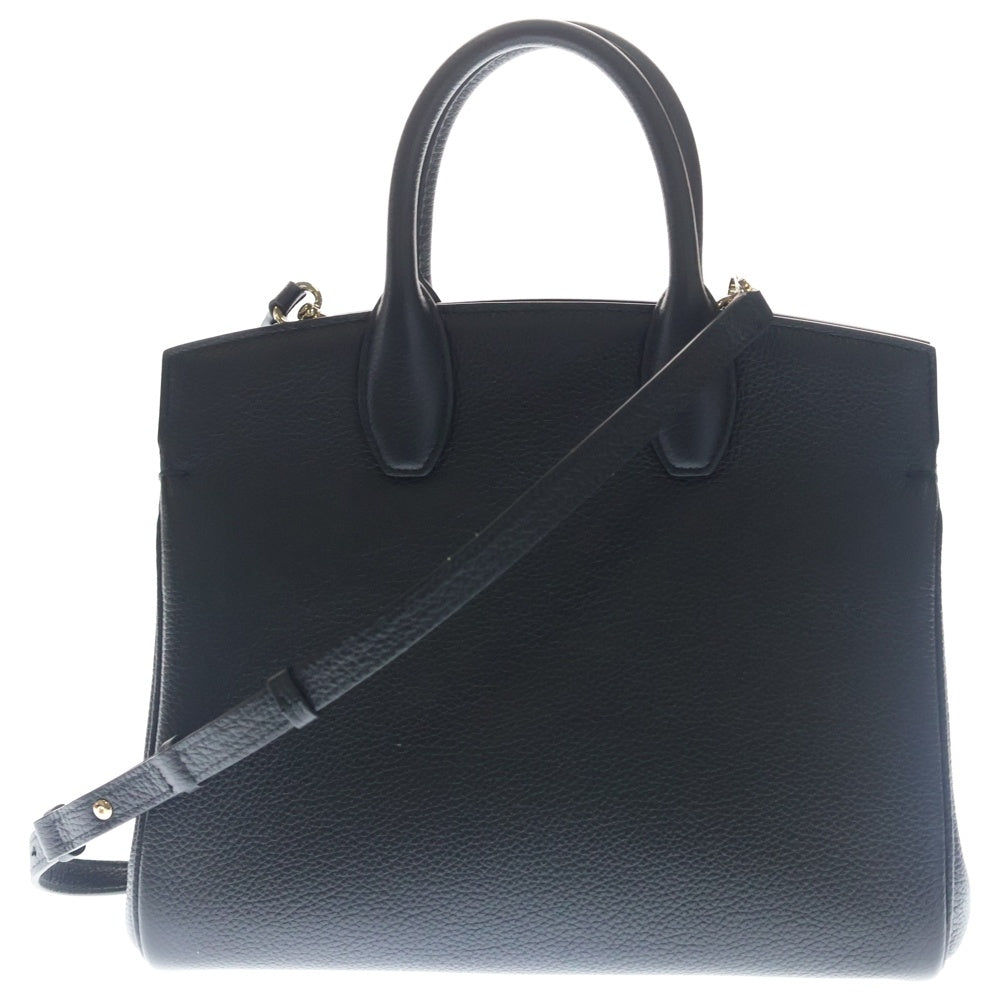 Salvatore Ferragamo(サルヴァトーレ フェラガモ) スタジオ ガンチーニ ロック レザー ハンド ショルダーバッグ ブラック 21H159 レディース