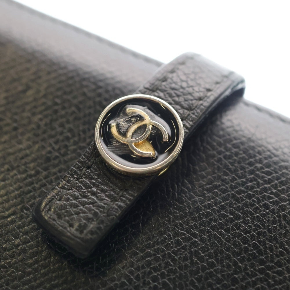 CHANEL(シャネル) ココボタンフラップ レザー ロングウォレット 2つ折り 長財布 ブラック A20905 11番台