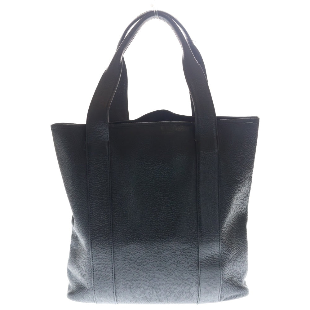 LONE ONES(ロンワンズ) Tote Bag ロゴプレート付きレザートートバッグ ブラック/シルバー