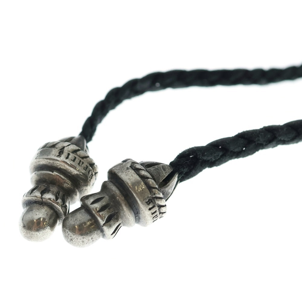 CHROME HEARTS(クロムハーツ) CH CRS SML CL スモールCHクロス クリンプト レザーブレイド ネックレス シルバー/ブラック BCA217