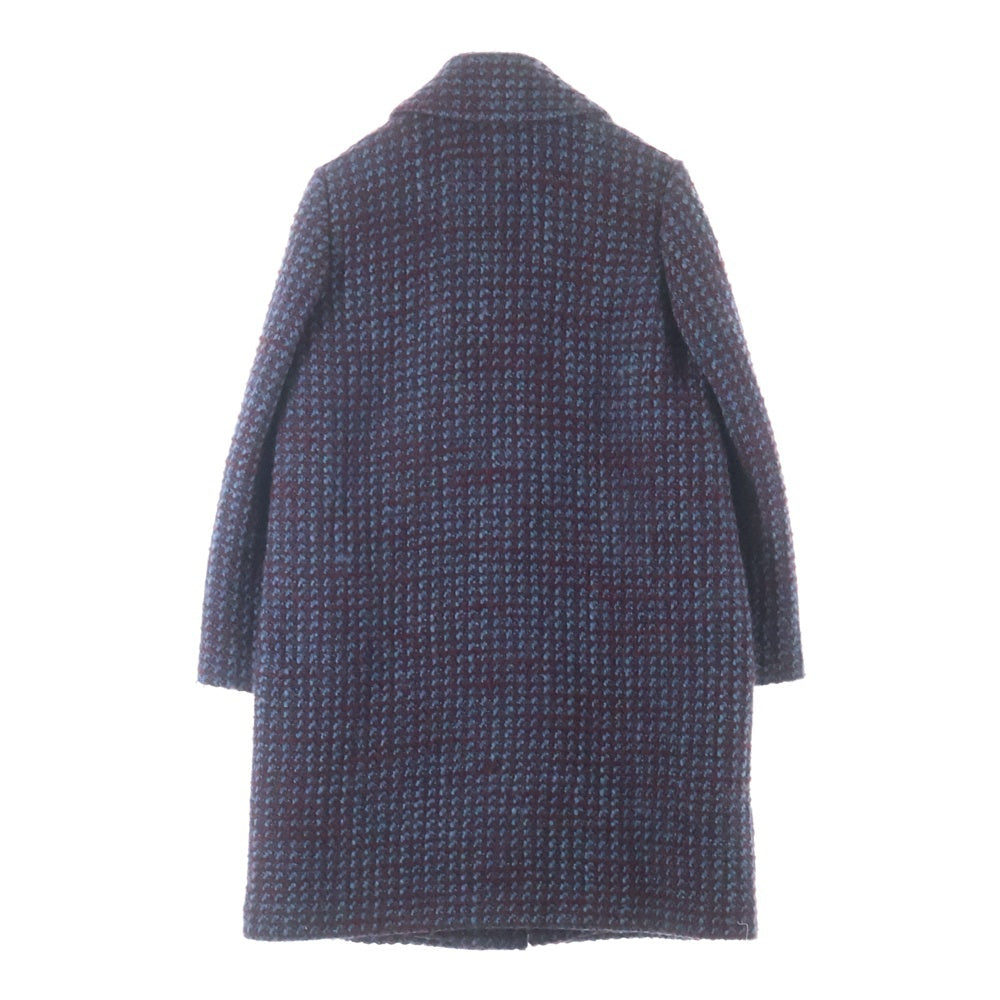 A.P.C(アーペーセー) ウールニット ステンカラーコート ブルー/レッド 1110221 レディース
