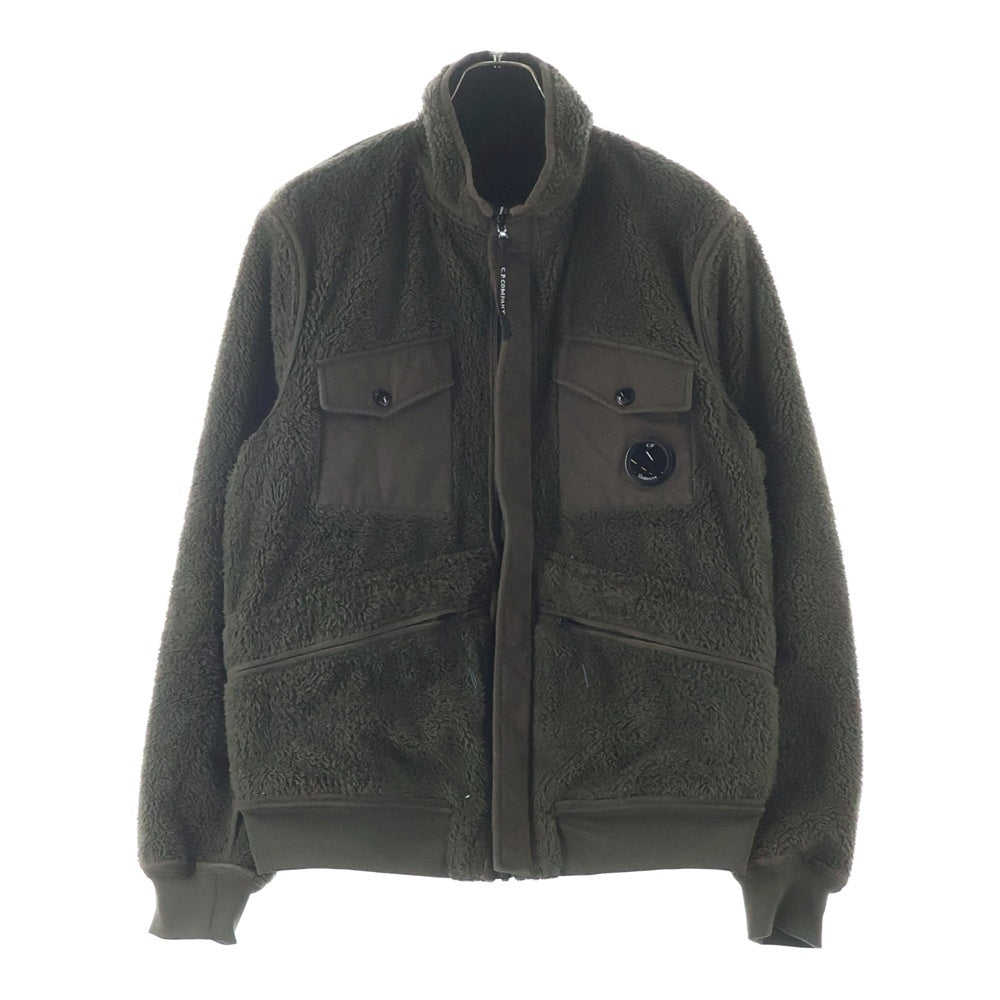 C.P. Company(シーピーカンパニー) ミリタリーデザイン ジップアップ リバーシブル ボアジャケット ブラック/ブラウン 05CM0W086A